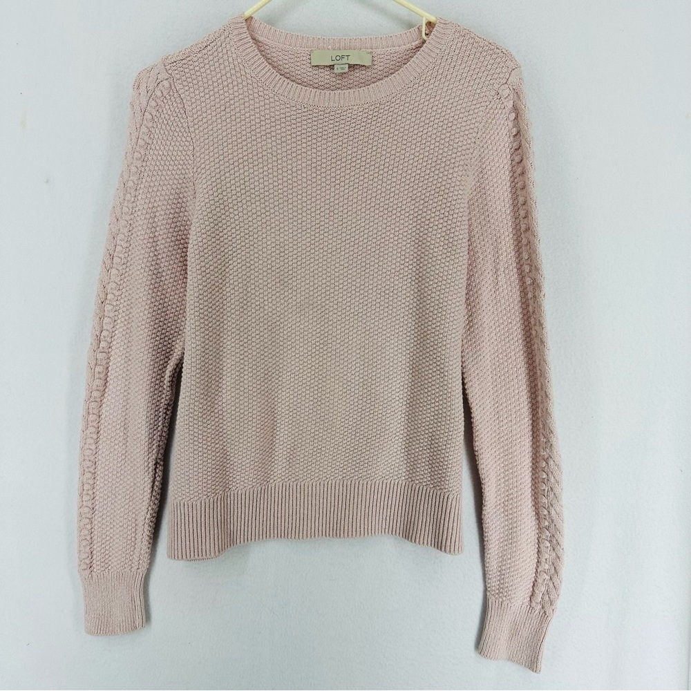 Loft Knit Long Sleeve Crewneck Sweater‎ Woman’s Small Pink